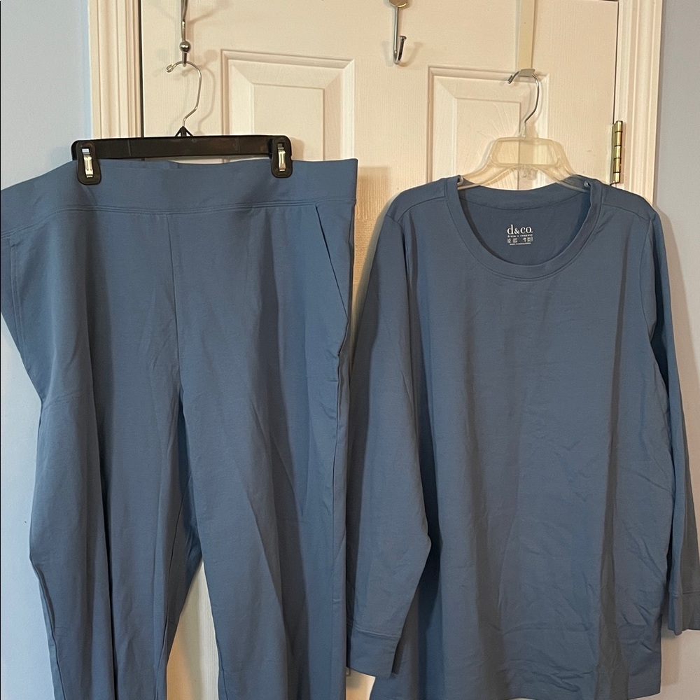 d & co. denim + company Loungewear Set Label - Slate Blue